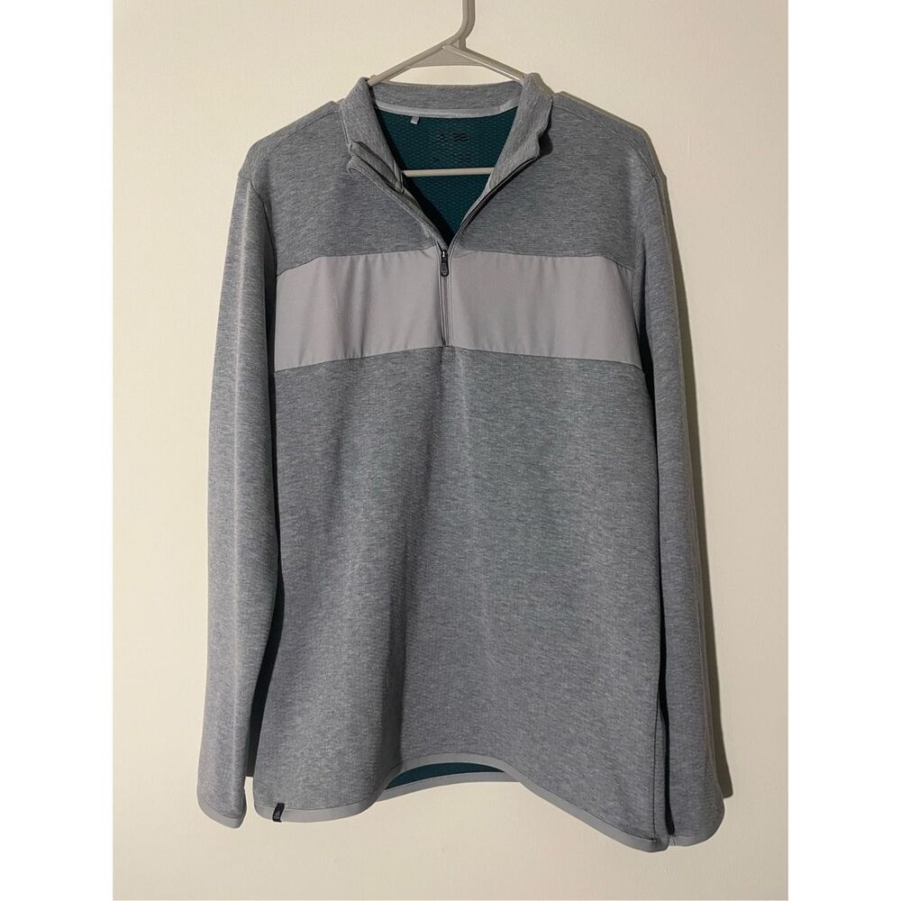 Adidas Men’s Medium Gray Basic Outdoor Sweater Quarter Zip